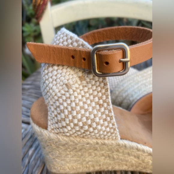 may pol strappy leather espadrilles burgundy toe sz 7 - Picture 7 of 11